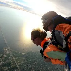 Прыжок с парашютом в тандеме на аэродроме Горская