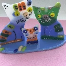 Мастер-класс Котики на подставке в технике фьюзинг