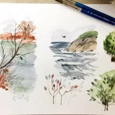 Мастер-класс Акварельный скетч