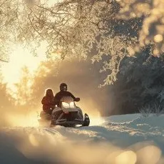 Романтический вечер на снегоходах