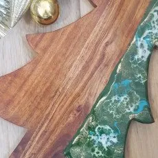 Мини курс Новогодняя сервировочная доска с эпоксидной смолой
