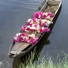 Аренда фотозоны Лодка с цветами