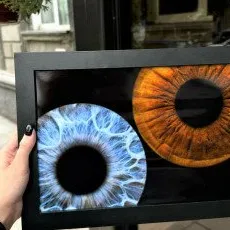 Фотография радужки в рамке