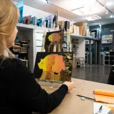 Мастер-класс Интерьерная картина с потальным золотом