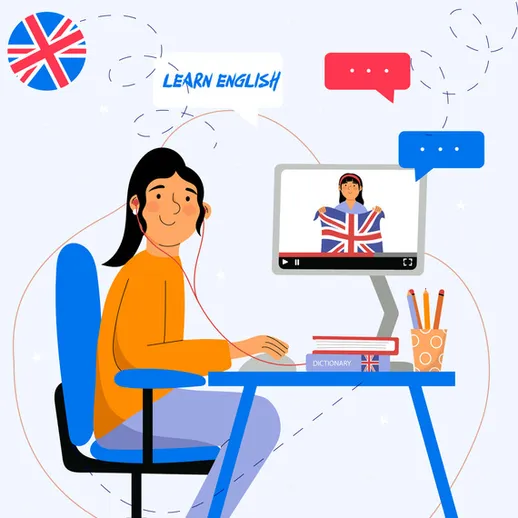 Учебный процесс по английскому языку в удобном доме с помощью компьютера и интернета