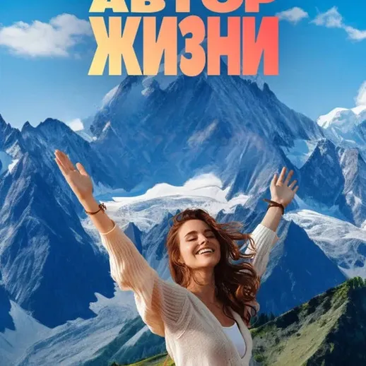 Женщина радуется на горной вершине с красивым пейзажем на фоне