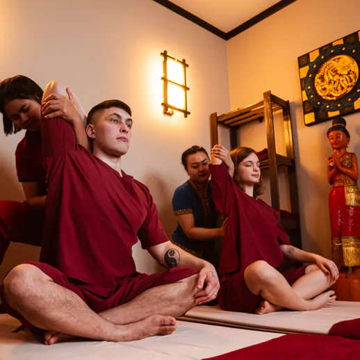 Массаж и расслабление в спа-салоне: сеанс тайского массажа в уютной обстановке