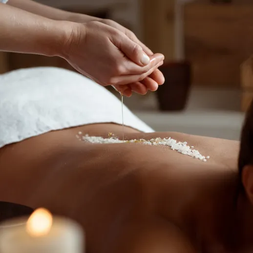 Масаж с использованием эфирного масла в спа-салоне, расслабляющая процедура для снятия стресса и усталости