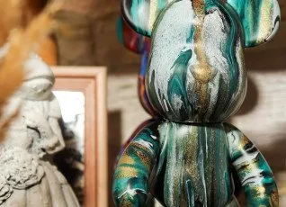 Мастер-класс Мишка в технике флюид арт 