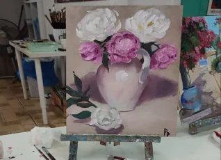 Совместное рисование картин на холсте