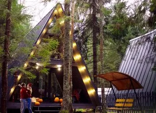 Атмосферные коттеджи A-frame ЁLKI в Новожилово
