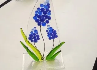 Мастер-класс Букет на подставке в технике фьюзинг