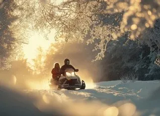Романтический вечер на снегоходах