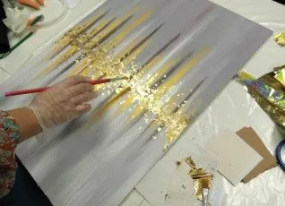 Мастер класс Катина акрилом и золотой поталью за 3 часа