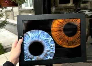 Фотография радужки в рамке