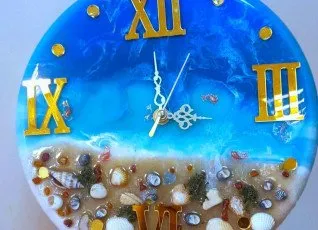 Мастер-класс по эпоксидной смоле Часы Море