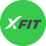 Логотип сети фитнес-клубов XFIT на зеленом фоне, представляющий современный подход к тренировкам и здоровому образу жизни - превью 1