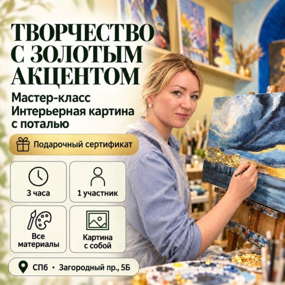 Мастер-класс Интерьерная картина с поталью. Инфографика 1