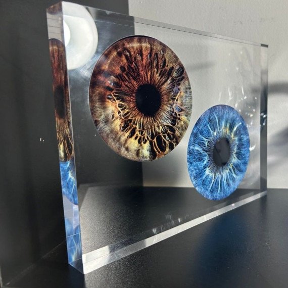 Работа с реалистичной фигурой глаза в акриловом блоке