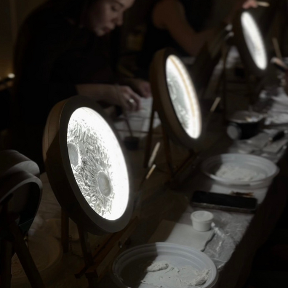 Мастер-класс по созданию луны и гор - ночник с подсветкой - изображение 4