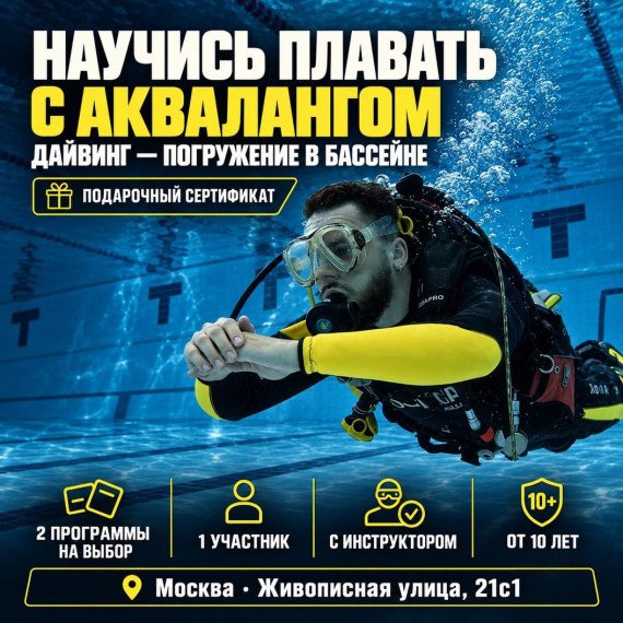 Дайвинг погружение в бассейне. Инфографика 1