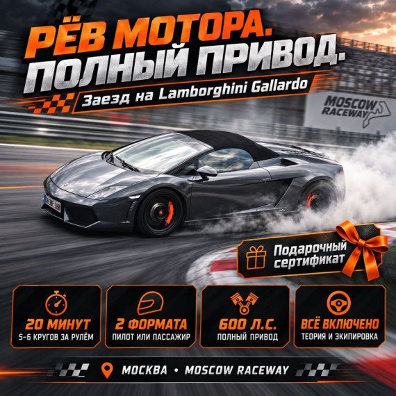 Заезд на Lamborghini Gallardo. Инфографика 1