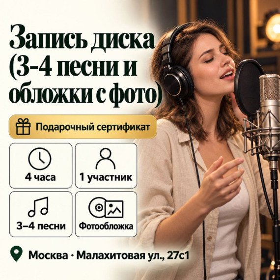 Запись диска (3-4 песни и обложки с фото). Инфографика 1
