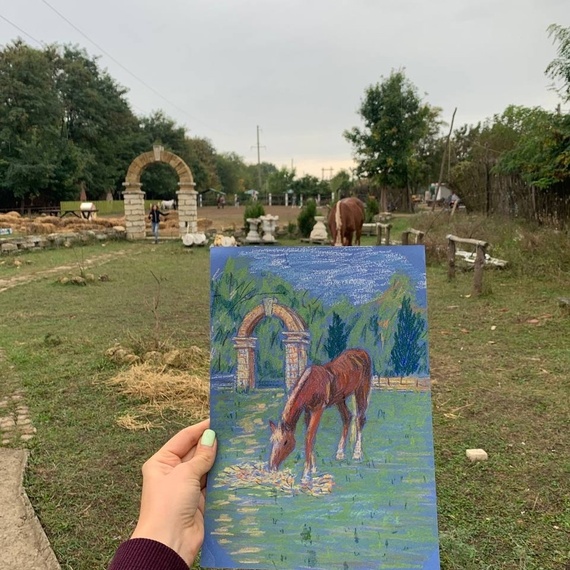 Рисование лошадей с натуры