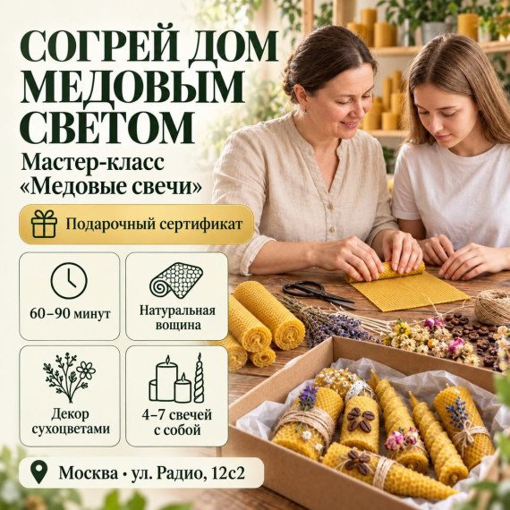 Мастер-класс Медовые свечи. Инфографика 1