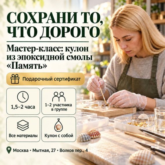Мастер-класс: кулон из эпоксидной смолы «Память». Инфографика 1