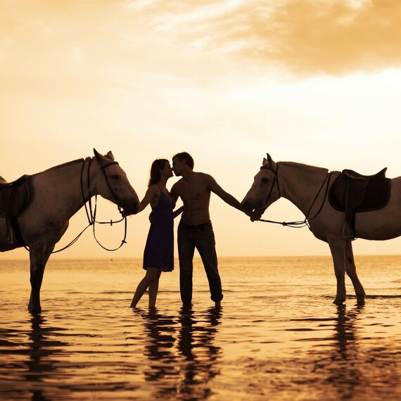 Романтическая прогулка на лошадях