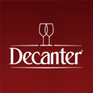 Логотип Decanter с бокалами на красном фоне, символизирующий мир вина и дегустаций - превью 1