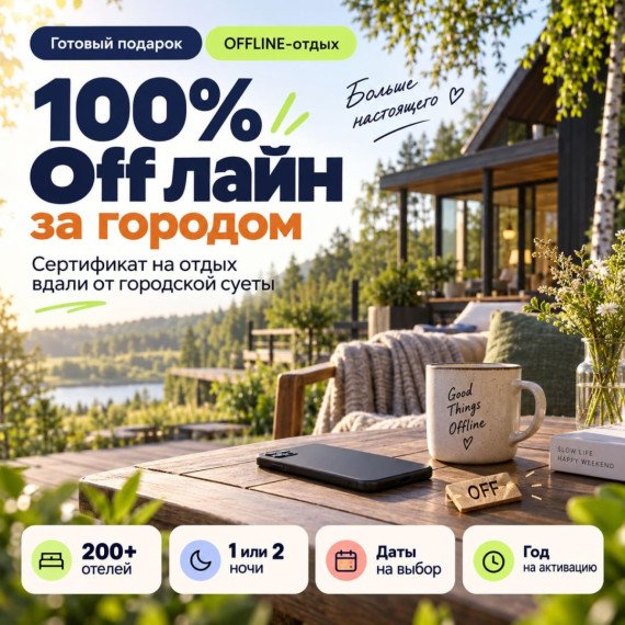 100% Off лайн за городом