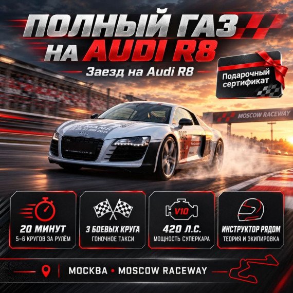 Заезд на Audi R8. Инфографика 1
