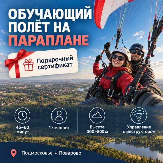 Обучающий полет на параплане. Инфографика 1