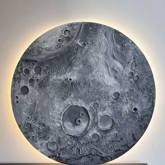 Мастер класс Текстурная картина с подсветкой Луна - изображение 1