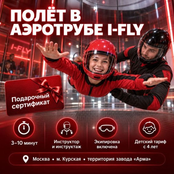 Полёт в аэротрубе I-Fly. Инфографика 1