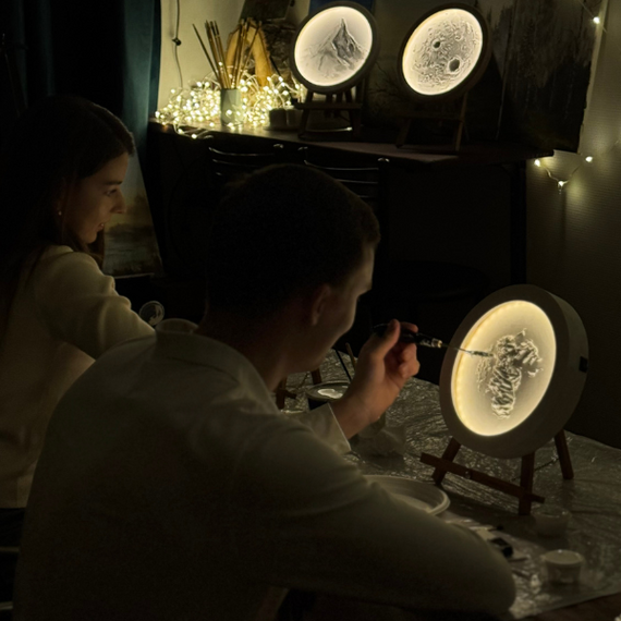 Мастер-класс по созданию луны и гор - ночник с подсветкой - изображение 2