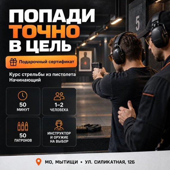 Курс стрельбы из пистолета Начинающий. Инфографика 1
