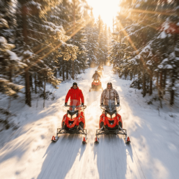 Катание на канадских снегоходах