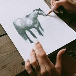 Рисование лошадей с натуры