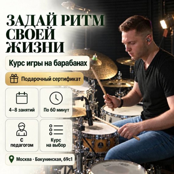 Курс игры на барабанах. Инфографика 1