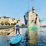 Прогулка на Sup-серфе к крейсеру "Аврора" - превью 1