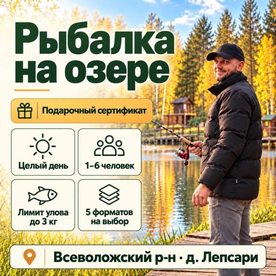 Рыбалка на озере. Инфографика 1