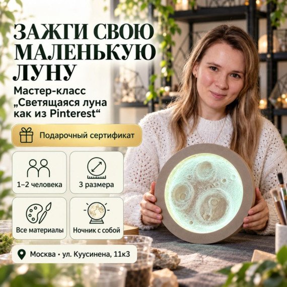 Мастер класс: Светящаяся луна как из Pinterest. Инфографика 1