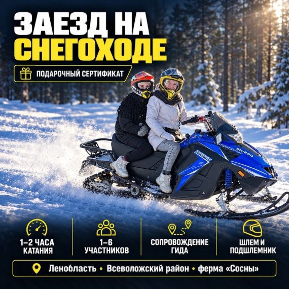 Заезд на снегоходе. Инфографика 1
