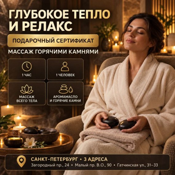 Массаж горячими камнями. Инфографика 1