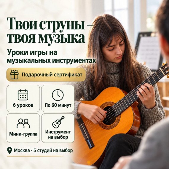 Уроки игры на музыкальных инструментах. Инфографика 1
