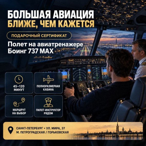 Полет на авиатренажере Боинг 737 МАХ. Инфографика 1