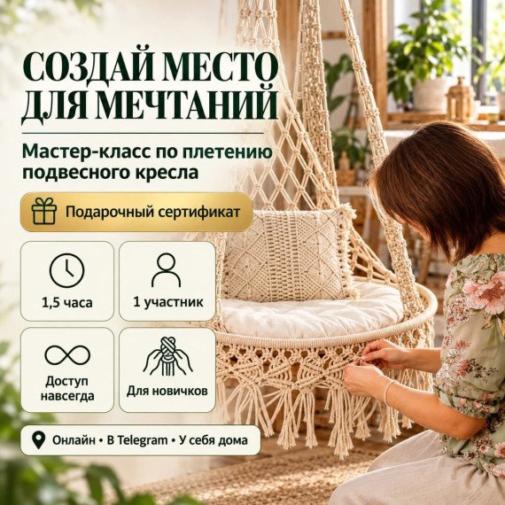 Мастер-класс по плетению подвесного кресла. Инфографика 1